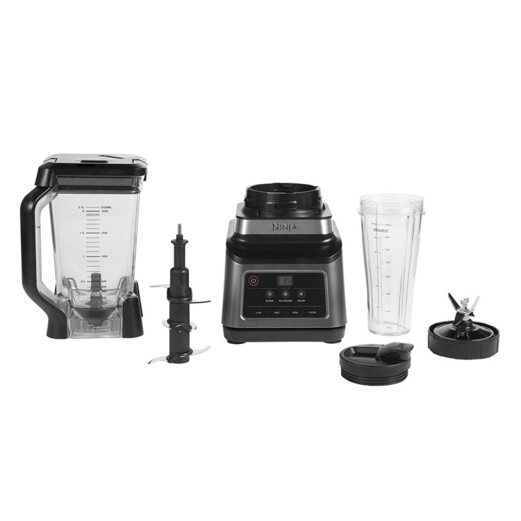 Ninja BN750UK 2-in-1 Blender with Auto-IQ  Grey  Smoothies Shakes & Crushing Ice