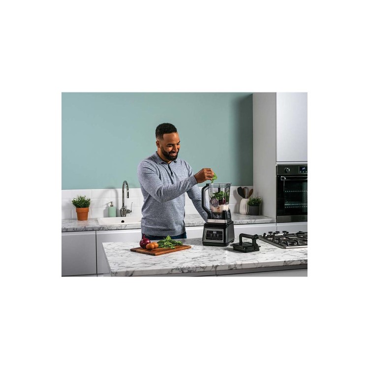 Ninja BN750UK 2-in-1 Blender with Auto-IQ  Grey  Smoothies Shakes & Crushing Ice