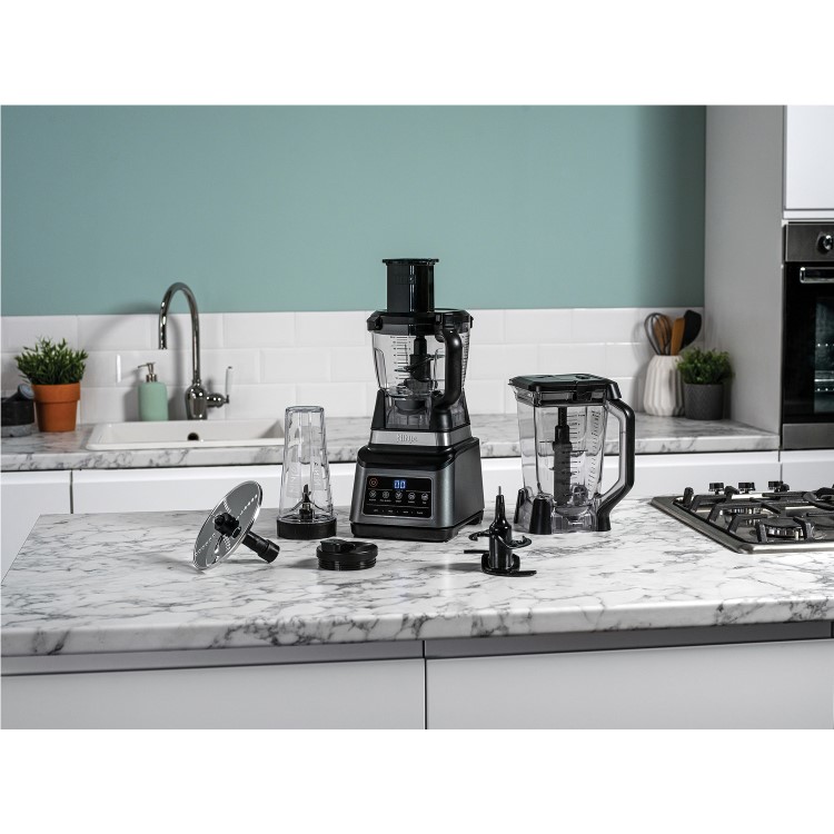 Ninja BN800UK 3-in-1 Food Processor Blender & Smoothie Maker  Grey  Multi-Function Kitchen Appliance