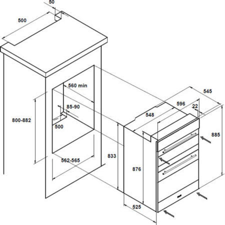 BAUMATIC BO996.5SS Multifunction Stainless Steel Electric Built-in Double Oven