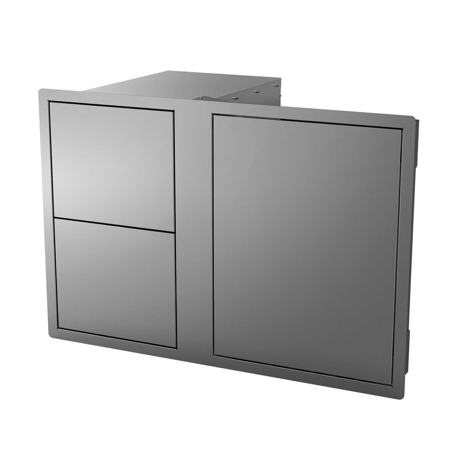 Single Door Double Draw Combo Stainless Steel