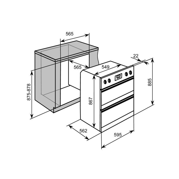 GRADE A1 - As new but box opened - BAUMATIC BOD890SS Nine Function Electric Built-in Double Oven - Stainless Steel