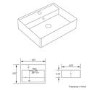 White Rectangular Countertop Basin 497mm - Bowen