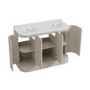 GRADE A1 - 1200mm Beige Curved Freestanding Double Vanity Unit with Basin - Bowland