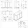 1200mm Black Curved Freestanding Double Vanity Unit with Basin - Bowland