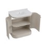 800mm Beige Curved Freestanding Vanity Unit with Basin - Bowland 