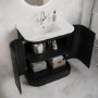 800mm Black Curved Freestanding Vanity Unit with Basin - Bowland 
