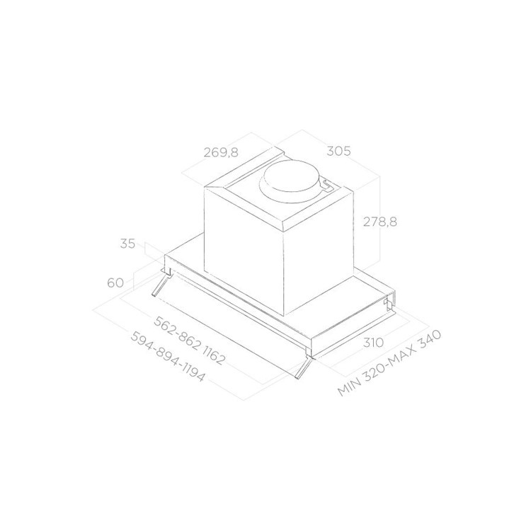 GRADE A1 - Elica BOXIN-90 Boxin 90cm Chimney Cooker Hood - Stainless Steel