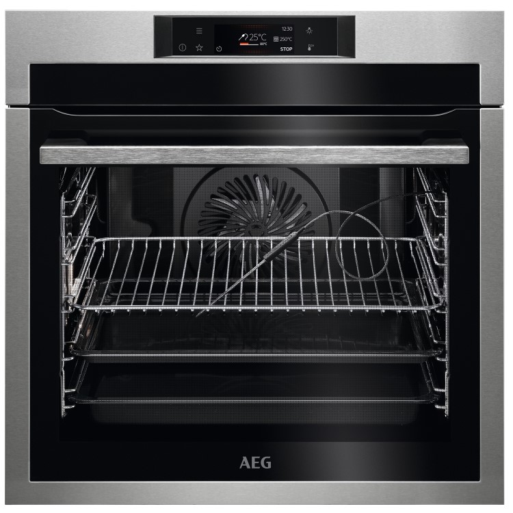 Refurbished AEG 8000 Series BPE742380M 60cm Single Built In Electric Oven with Food Sensor Stainless Steel