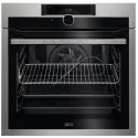 A2/BPE948730M Refurbished AEG 8000 BPE948730M 60cm Single Built In Electric Oven with Food Sensor & Command Wheel Stainless Steel