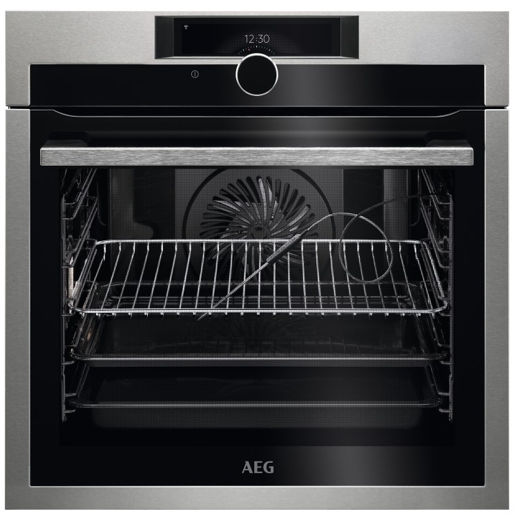 AEG 8000 Series AssistedCooking Pyrolytic Self-Cleaning Single Oven with Food Probe & Command Wheel - Stainless Steel