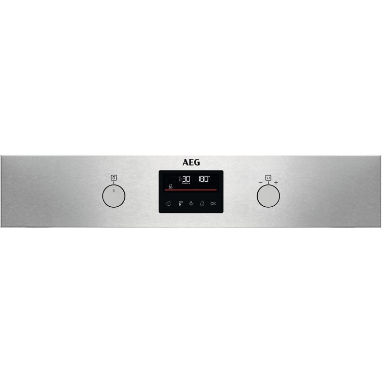 AEG 6000 Series SteamBake Pyrolytic Self-Cleaning Electric Single Oven - Stainless Steel