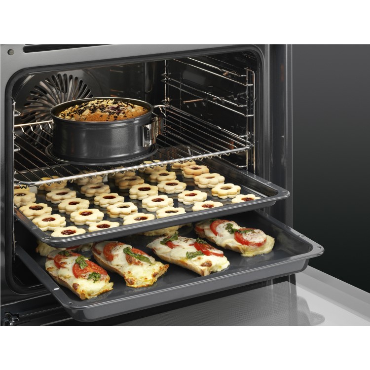 GRADE A2 - AEG BPS351020M SteamBake Pyrolytic Multifunction Electric Single Oven Stainless Steel
