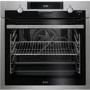 Refurbished AEG SteamBake BPS552020M Pyrolytic Multifunction 60cm Single Built In Electric Oven With Food Probe Stainless Steel