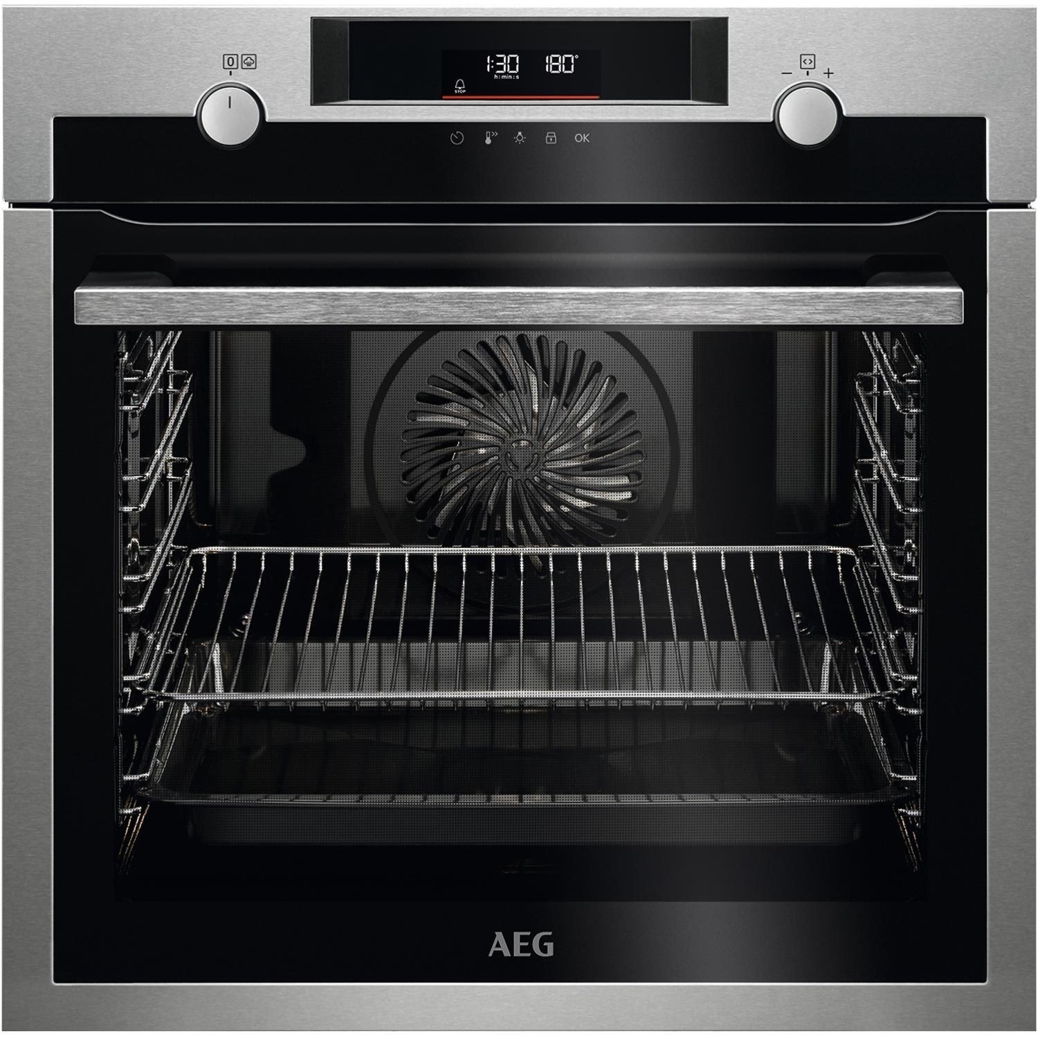 AEG BPS555060M 6000 SteamBake Electric Single Oven - Stainless Steel