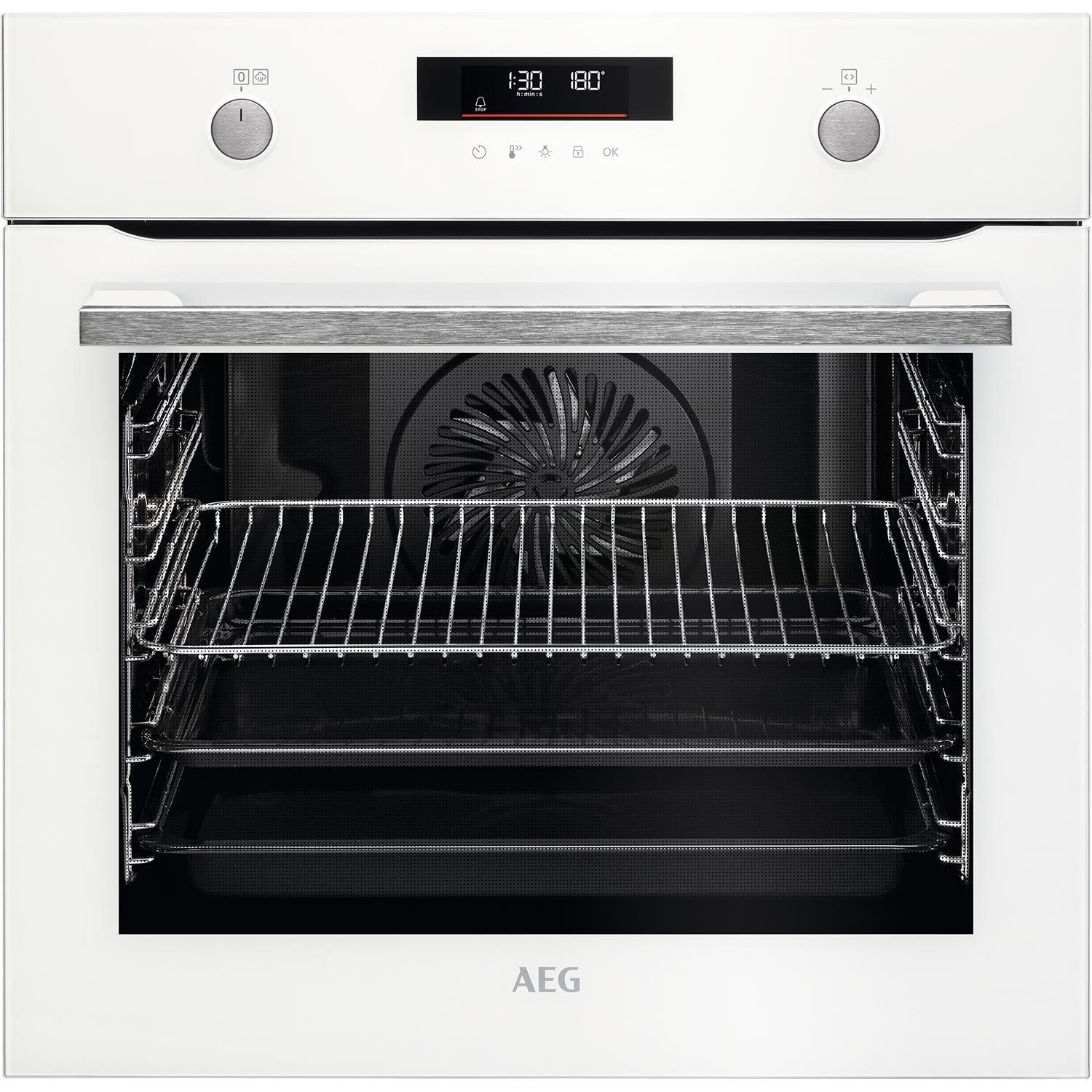 AEG 6000 SteamBake Electric Single Oven - White