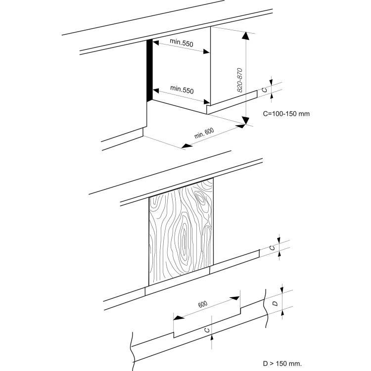 Beko BR11.0 Under Counter Integrated Fridge With Icebox