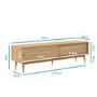 Solid Oak TV Unit with Sliding Doors - TV's up to 70" - Scandi - Briana
