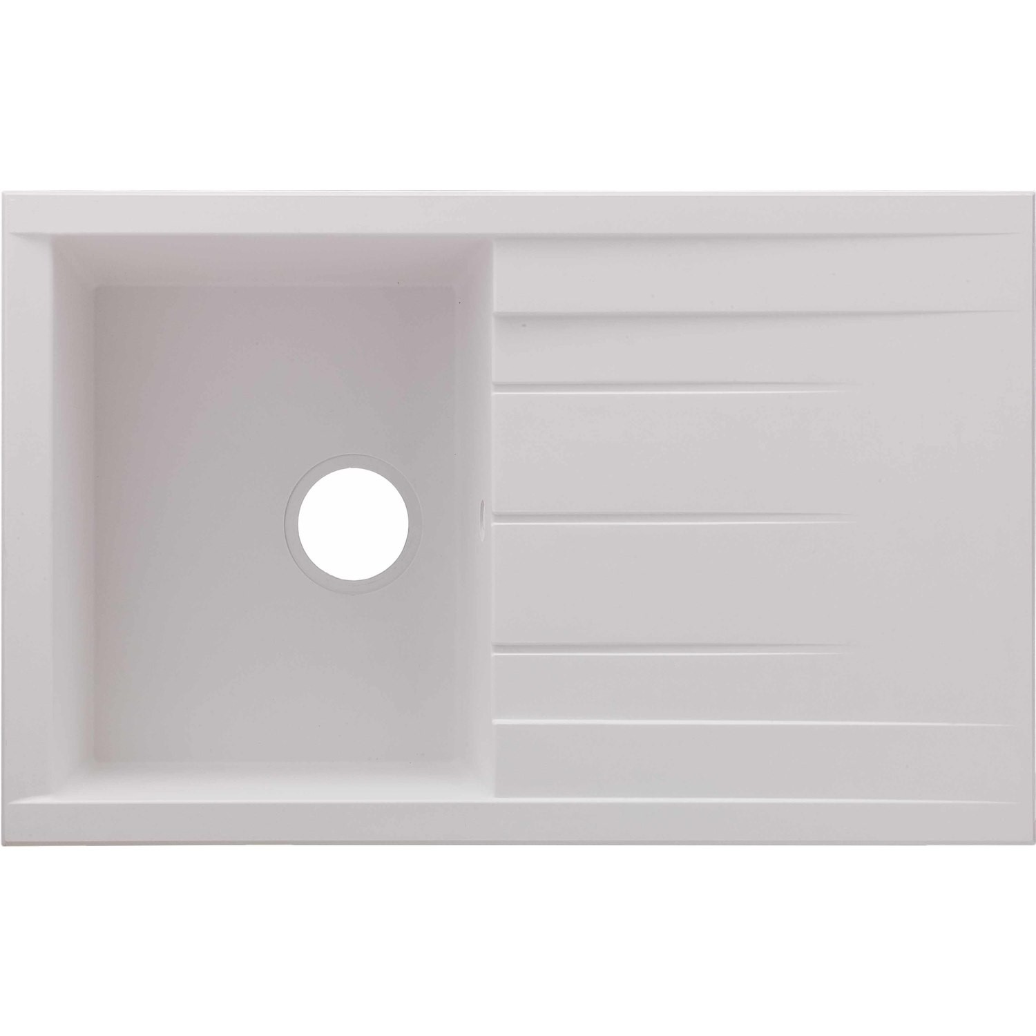 Rocklite Bredon Single Bowl Inset  Composite Kitchen Sink With Reversible Drainer Bredon1WH