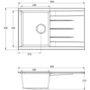 Rocklite Breadon Single Bowl Inset White Composite Kitchen Sink with Reversible Drainer