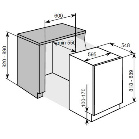 Baumatic BRL600.5 Integrated Under Counter Fridge