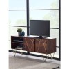 TV Unit in Dark Wood with Gold Inlay TV&#39;s up to 55&quot; - Bengal 