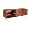 TV Unit in Dark Wood with Gold Inlay TV&#39;s up to 55&quot; - Bengal 