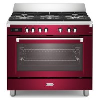 DeLonghi 90cm Dual Fuel Range Cooker - Burgundy