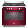 DeLonghi 90cm Dual Fuel Range Cooker - Burgundy