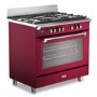 DeLonghi 90cm Dual Fuel Range Cooker - Burgundy