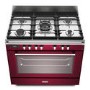 DeLonghi 90cm Dual Fuel Range Cooker - Burgundy