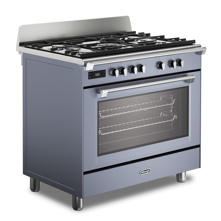 DeLonghi 90cm Dual Fuel Range Cooker - Slate Grey