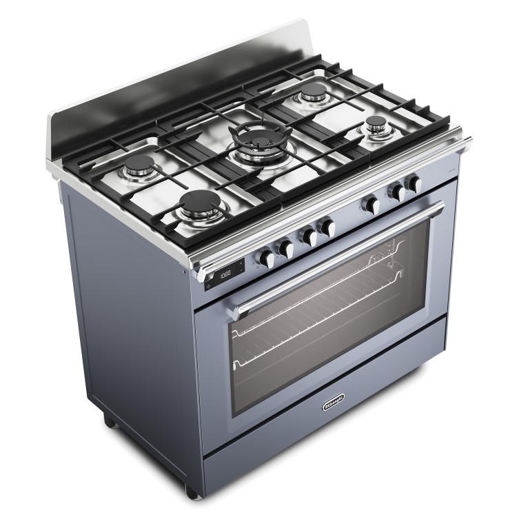 DeLonghi 90cm Dual Fuel Range Cooker - Slate Grey