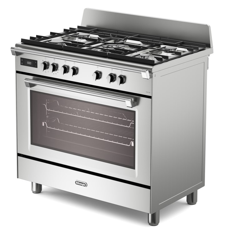 DeLonghi 90cm Dual Fuel Range Cooker - Stainless Steel