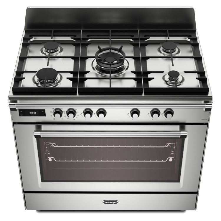 DeLonghi 90cm Dual Fuel Range Cooker - Stainless Steel