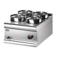 Lincat BS4W Silverlink 600 4 Round Pot Wet Heat Bain Marie - 4 x 4.5 Ltr Plug In 400mm Wide