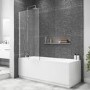 Square Bath Shower Screen 1400 x 800mm