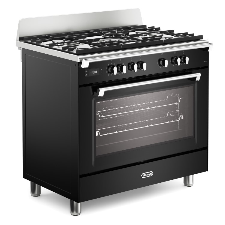 De Longhi 90cm Dual Fuel Range Cooker - Black