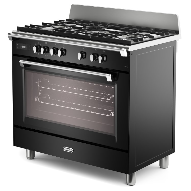 De Longhi 90cm Dual Fuel Range Cooker - Black
