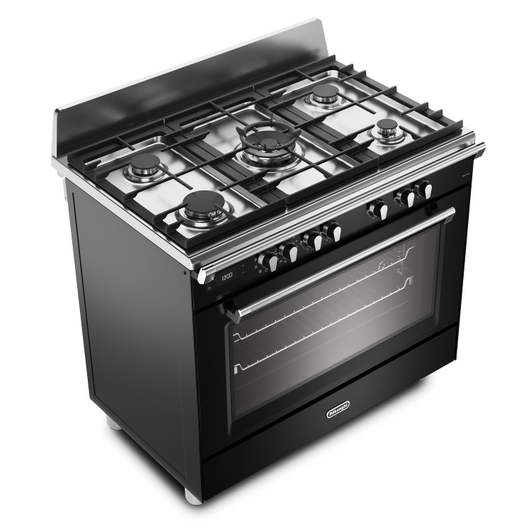 De Longhi 90cm Dual Fuel Range Cooker - Black