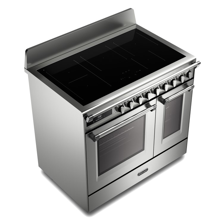 DeLonghi 90cm Electric Range Cooker with Warming Zone - Stainless Steel