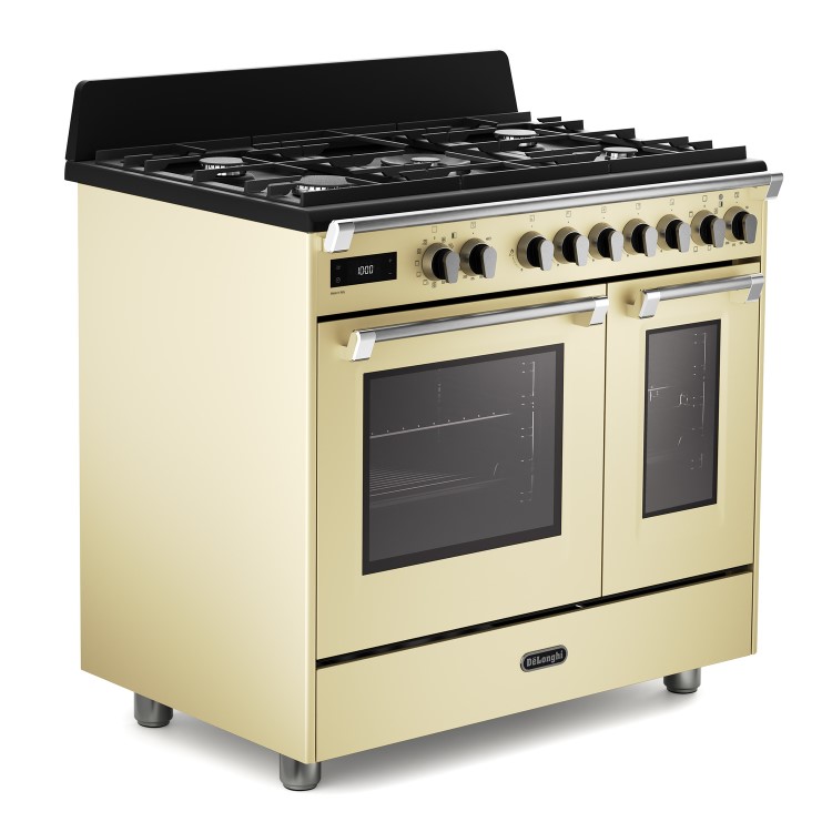 DeLonghi 90cm Dual Fuel Range Cooker - Cream