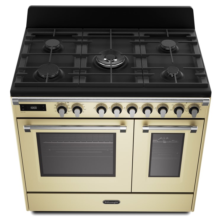 DeLonghi 90cm Dual Fuel Range Cooker - Cream