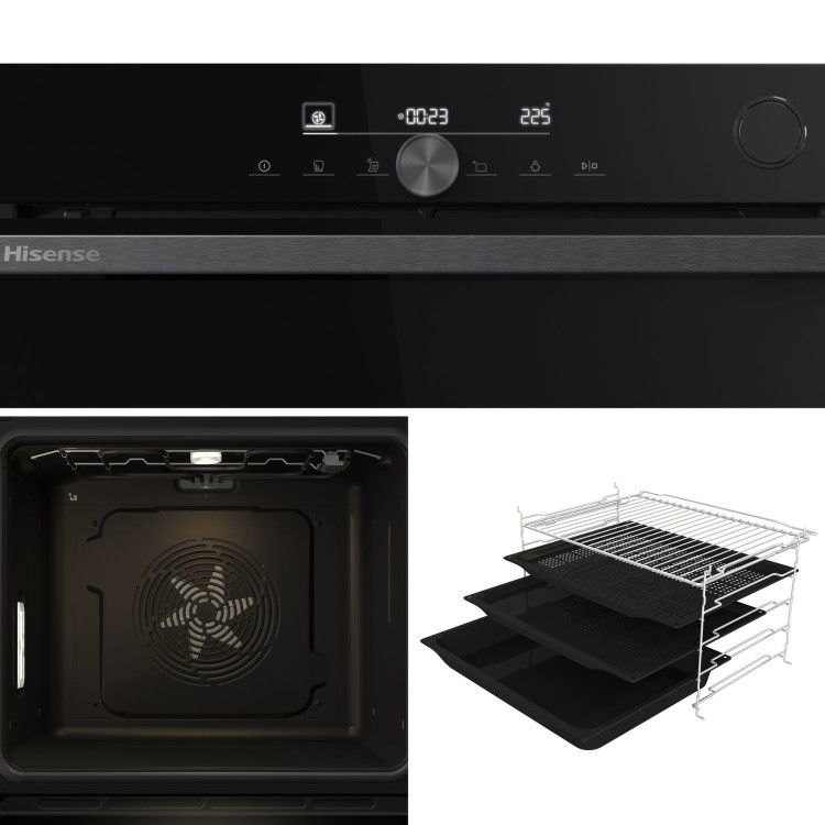 Hisense Hi6 SE BSA66331ABDGUK Electric Single Oven with Vapour Cleaning - Black