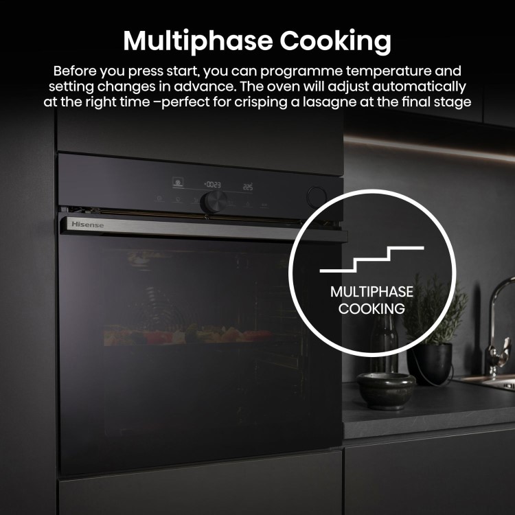 Hisense Hi6 SE BSA66331ABDGUK Electric Single Oven with Vapour Cleaning - Black