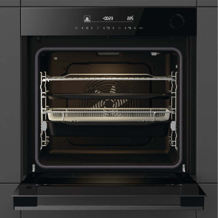 Refurbished Hisense Hi6 BlackLine BSA66346PDBGUK Built In Electric Pyrolytic Steam Add Plus Single Oven