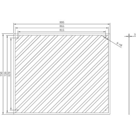 Baumatic BSB9.1GGL 90cm Grey Glass Splashback