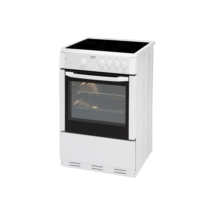 Beko BSC630W 60cm Single Oven Electric Cooker With Ceramic Hob White