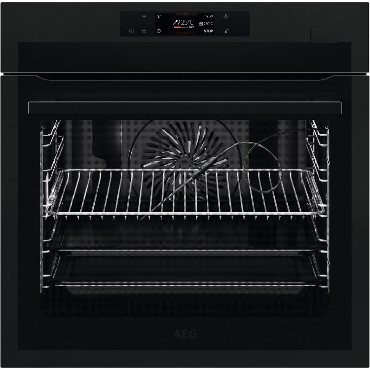 AEG 7000 Series BSE778380T SteamCrisp Pyrolytic Self-Cleaning Single Oven with Food Probe - Matt Black