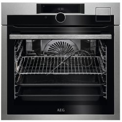 Refurbished AEG 9000 SteamPro BSE998330M 60cm Single Built In Electric Ovenl Black
